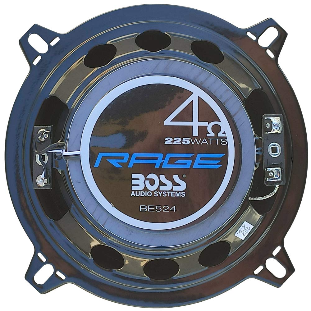 2 Haut-parleurs Compatible avec Boss Audio Systems BE524 BE 524 coaxial 4 Voies 5,25" 13,00 cm 130 mm 112 Watts rms 225 Watts Max 4 ohms 90 DB avec LED Bleu et Suspension en Gomme, la Paire