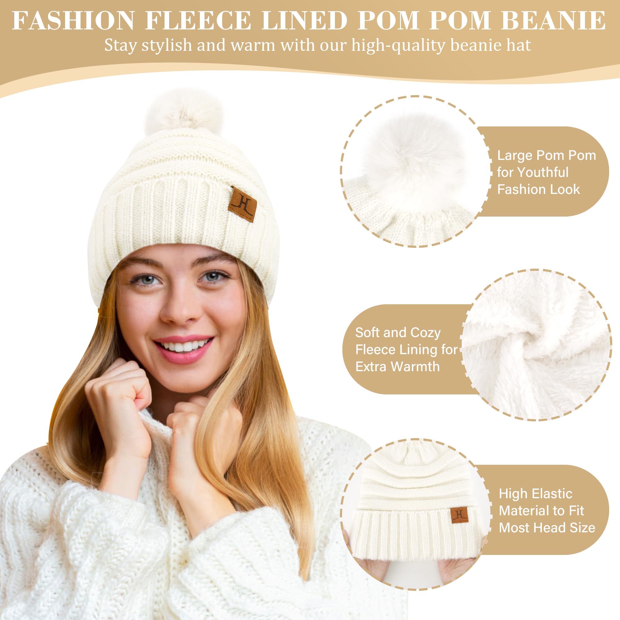 Zimowa damska czapka, szalik, rękawiczki z podszewką polarową, ciepła czapka zimowa, czapka z dzianiny, czapka beanie z pomponem, rękawiczki zimowe, długie szaliki, dla kobiet, prezent na Boże
