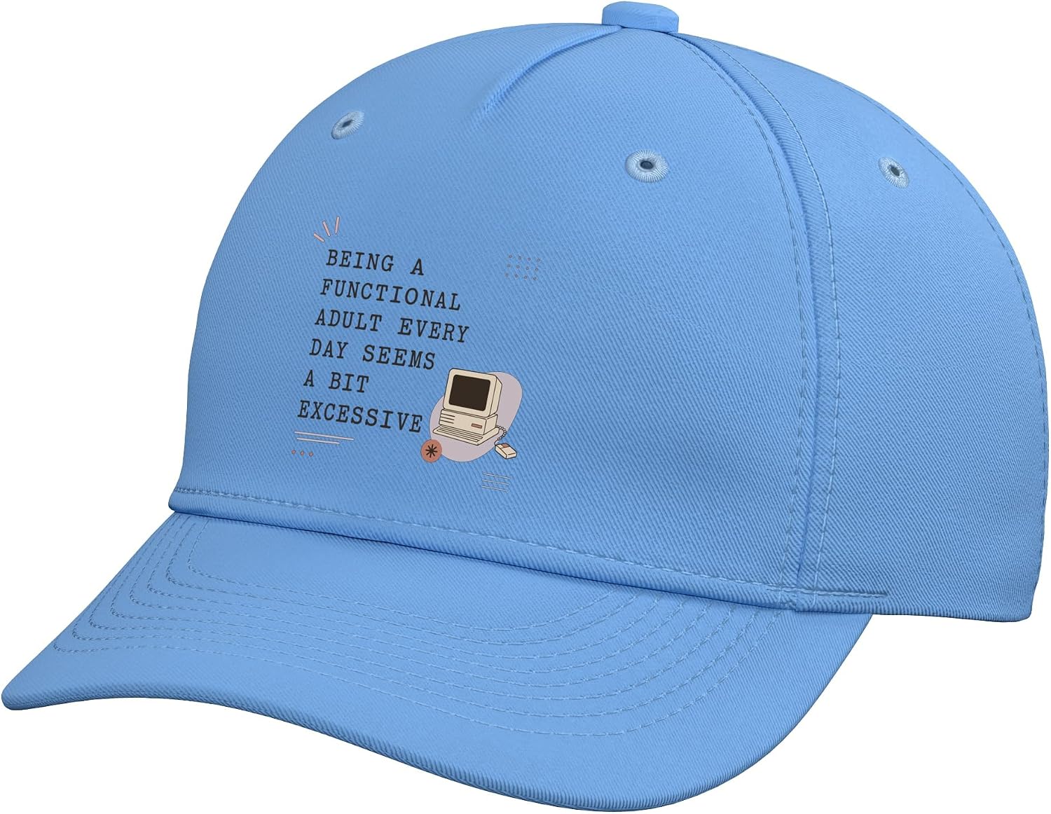 Funny Adulting Retro Computer Office Humor Adjustable Baseball Hat