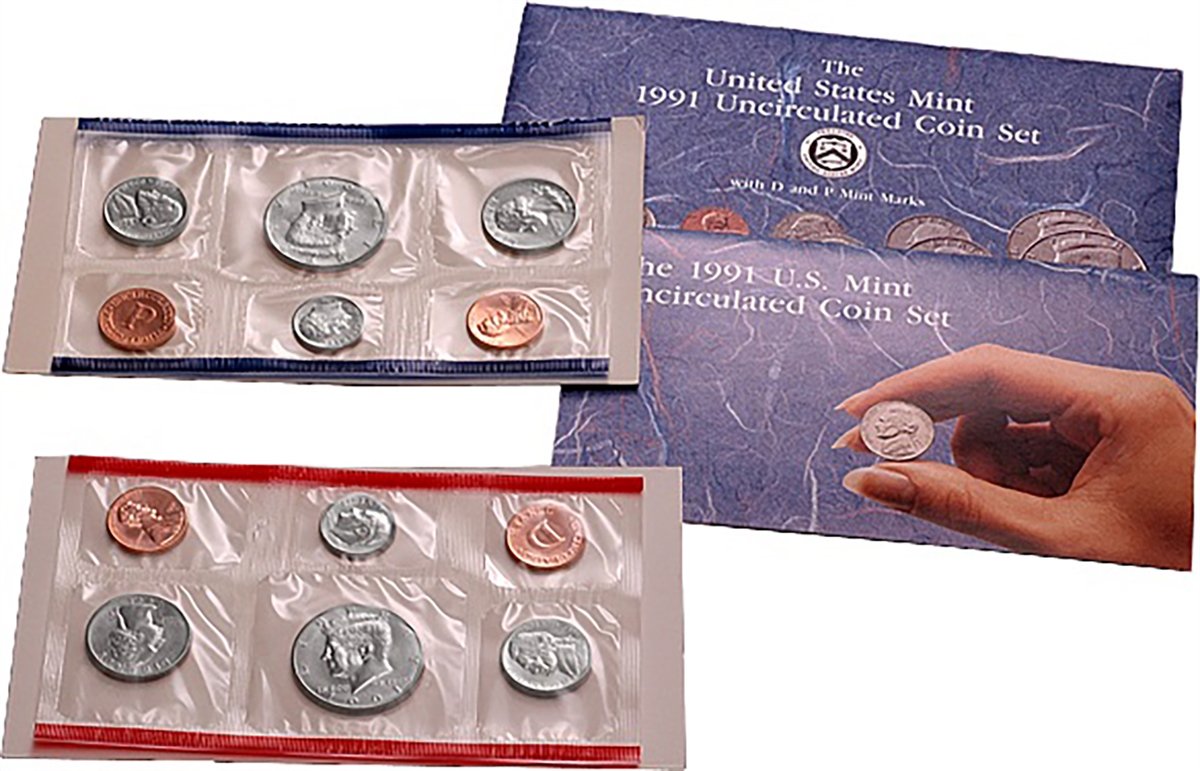 1991 P, D U.S. Mint - 10 Coin Uncirculated Set with Original