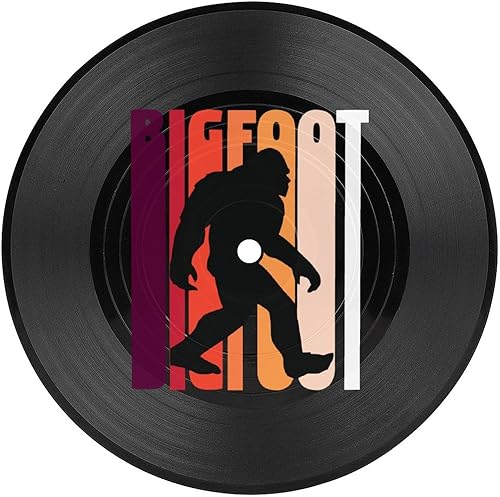 Vintage Bigfoot Believe Coasters Vinyl Record Disk Coasters Insulated Round Coaster Cups Place Mats Tabletop Protection