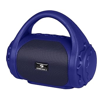 Zebronics County 3W Wireless Bluetooth Portable Speaker with Supporting Carry Handle, USB, SD Card, FM & Call Function (Blue)