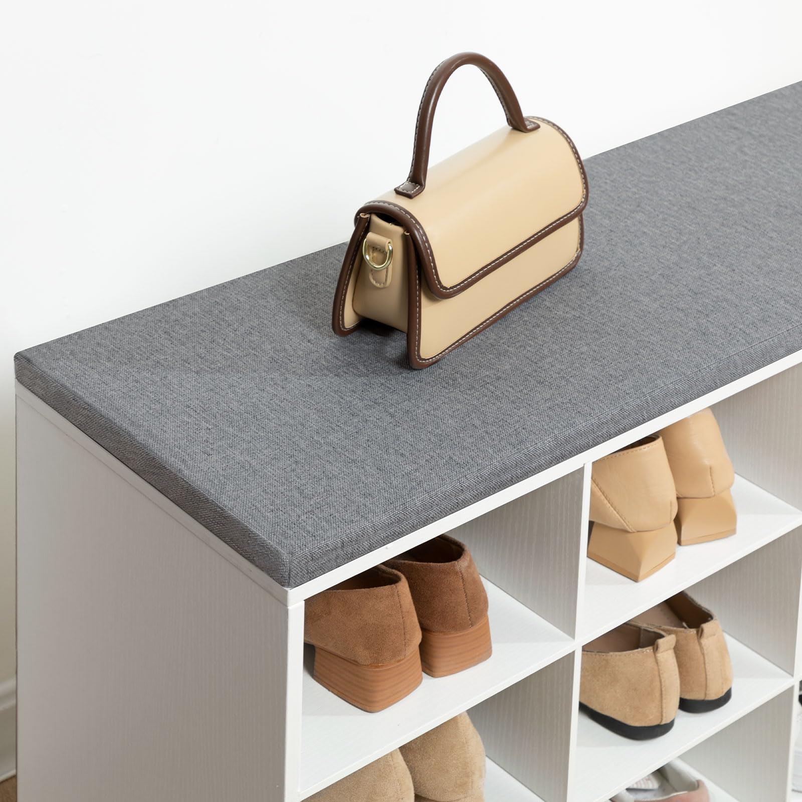 HOOBRO Schuhbank mit 10 Fächern, Schuhregal Set, Schuhregal mit gepolsterter Sitzbank mit Stauraum, Wandgarderobe mit 9 Haken, Schuhschrank für Flur, Eingangsbereich, Schlafzimmer EWT110HX01