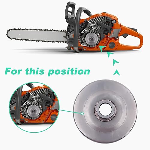 Miniatura 4 de Adefol Motosierra 38"-7 Kit de piñón de borde de tambor de embrague para Stihl MS660 066 064 MS640 MS661 piezas de repuesto con arandela E-clip