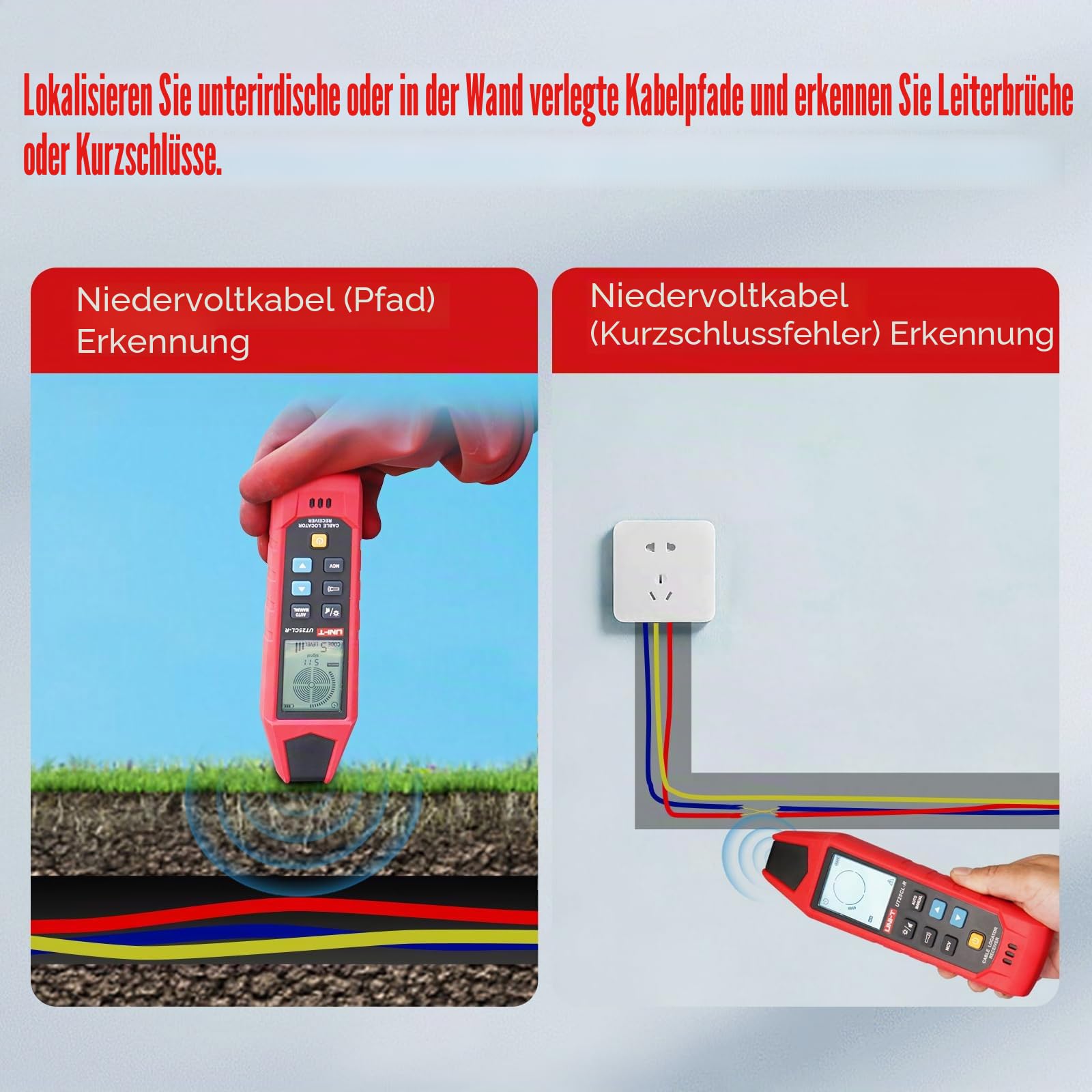 UT25CL Kabelfinder Tester für Netzwerkkabel LAN Kabelverfolgung Messung POE NCV Kontaktloser Test Elektrische Sicherheit Spurerkennung