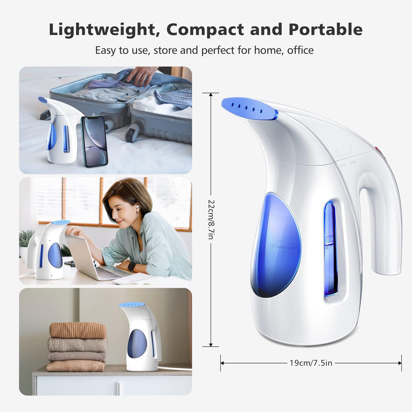 Ocean Blue 240ml Handheld Steamer Z46156