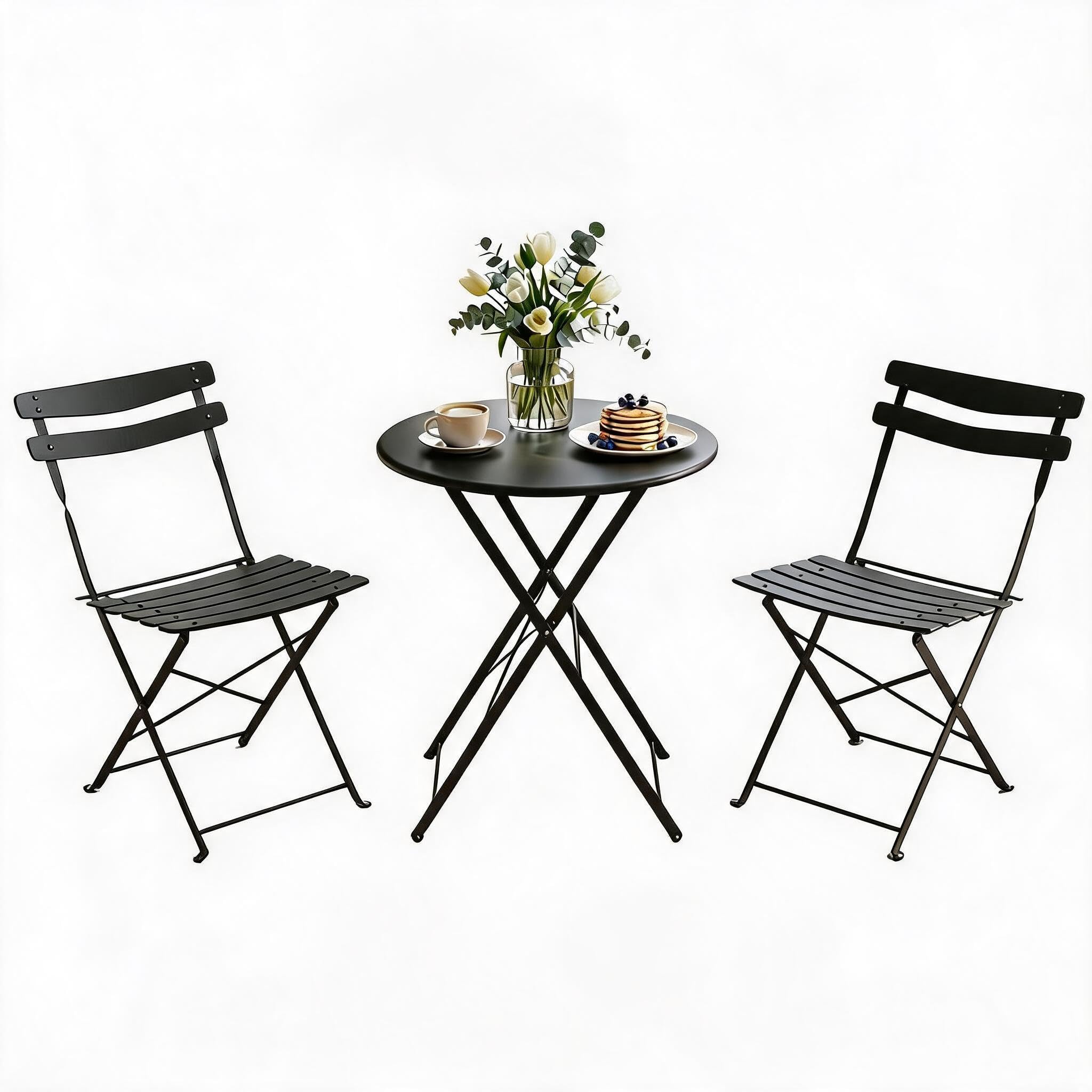 Aptliton 3-Piece Patio Bistro Set for Outdoor, Folding Patio Furniture