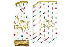 Whaline Christmas Cellophane Bags: Festive Treat Keepers for Christmas Cheer