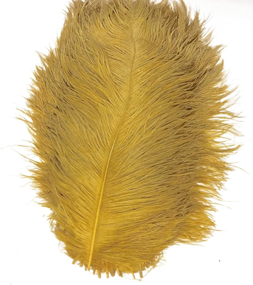AABABUY Pack of 100,Naturl Ostrich Feathers 18-20inch (45-50cm) Plumes Wedding,Clothing,Party,Table Decoration,DIY (Golden)