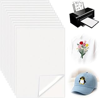 MOSTFUN 12 Stück A4 (30x21cm) Stickvlies Wasserlöslich Selbstklebend, Druckbar Stickvorlagen Wasserlöslich, Stickvlies Ausreißbar für DIY Sticken, Maschinensticken und Handnähen