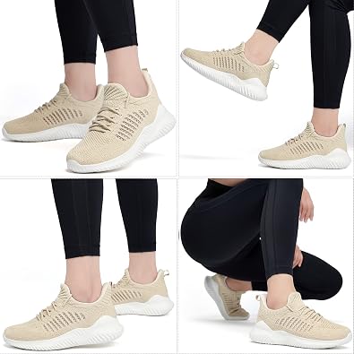 Akk Womens Walking Shoes - Slip On Tennis Running Shoes Memory Foam Lightweight Work Sneakers for Indoor Outdoor Gym