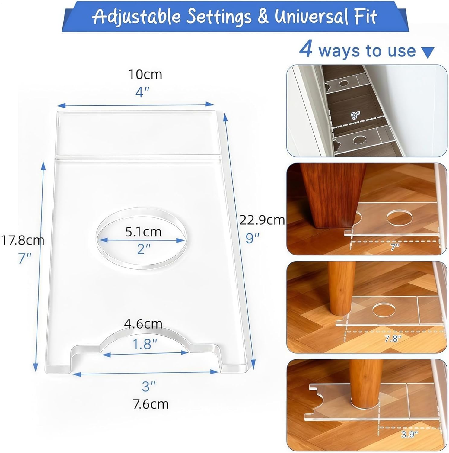 Genérico Wall Stops for Sofa, 2 Pieces Transparent Acrylic Adjustable | Furniture Protectors and Wall Dividers Kit | for Fire Protection Safety Sofa Wardrobe