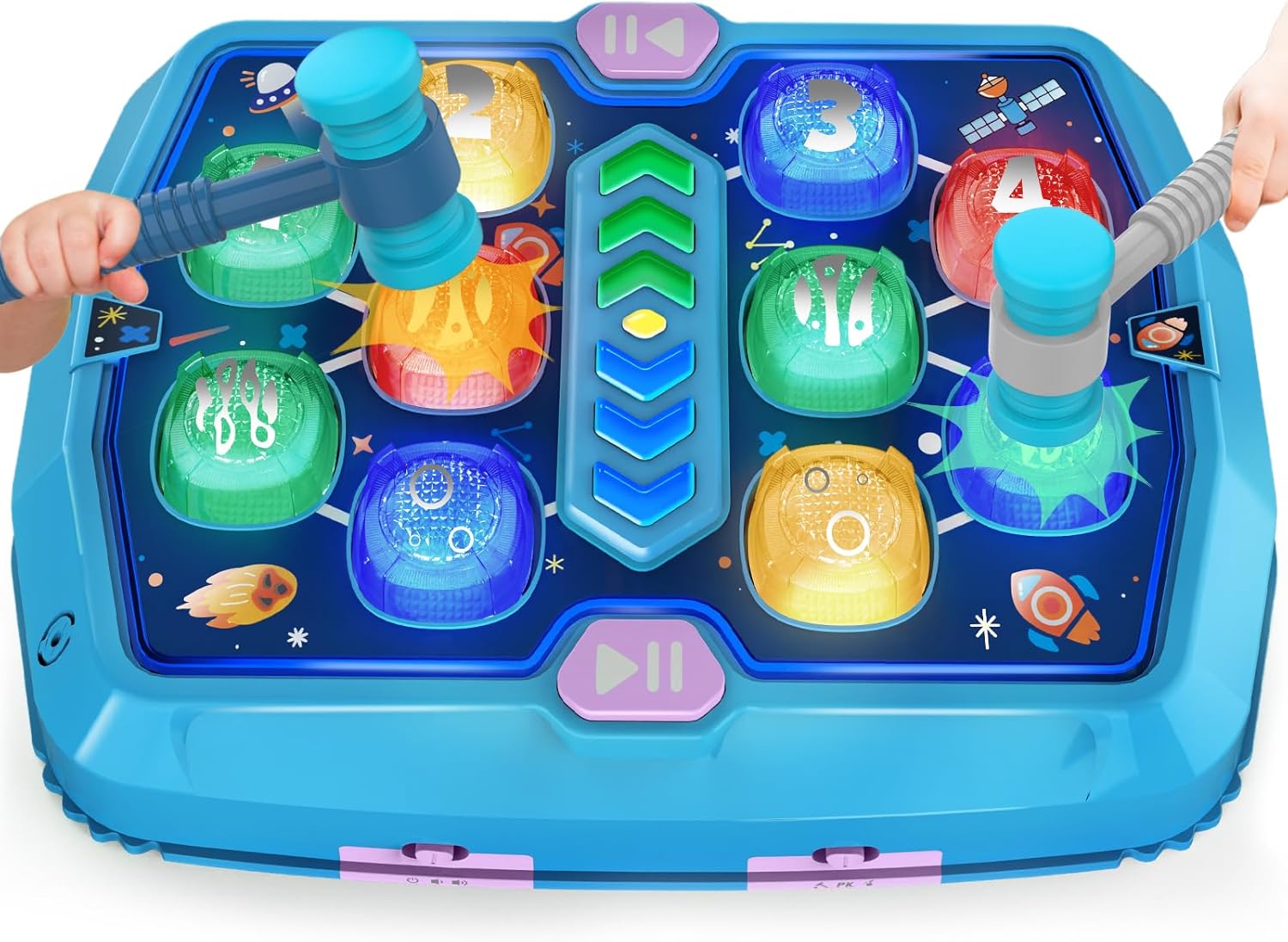 Whack Game Mole para niños pequeños, juguetes para niños de 3, 4, 5, 6 años, juguetes interactivos para niños de 3 a 5 años, 3 modos, 2 martillos,