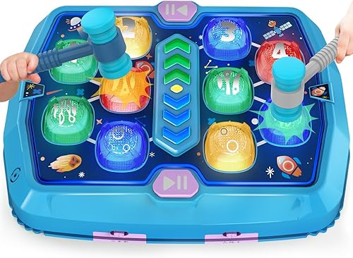 Whack Game Mole para niños pequeños, juguetes para niños de 3, 4, 5, 6 años, juguetes interactivos para niños de 3 a 5 años, 3 modos, 2 martillos,
