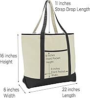 Vista 7 de Bolsa de mano de lujo con parte superior abierta de 22 pulgadas con bolsillo exterior