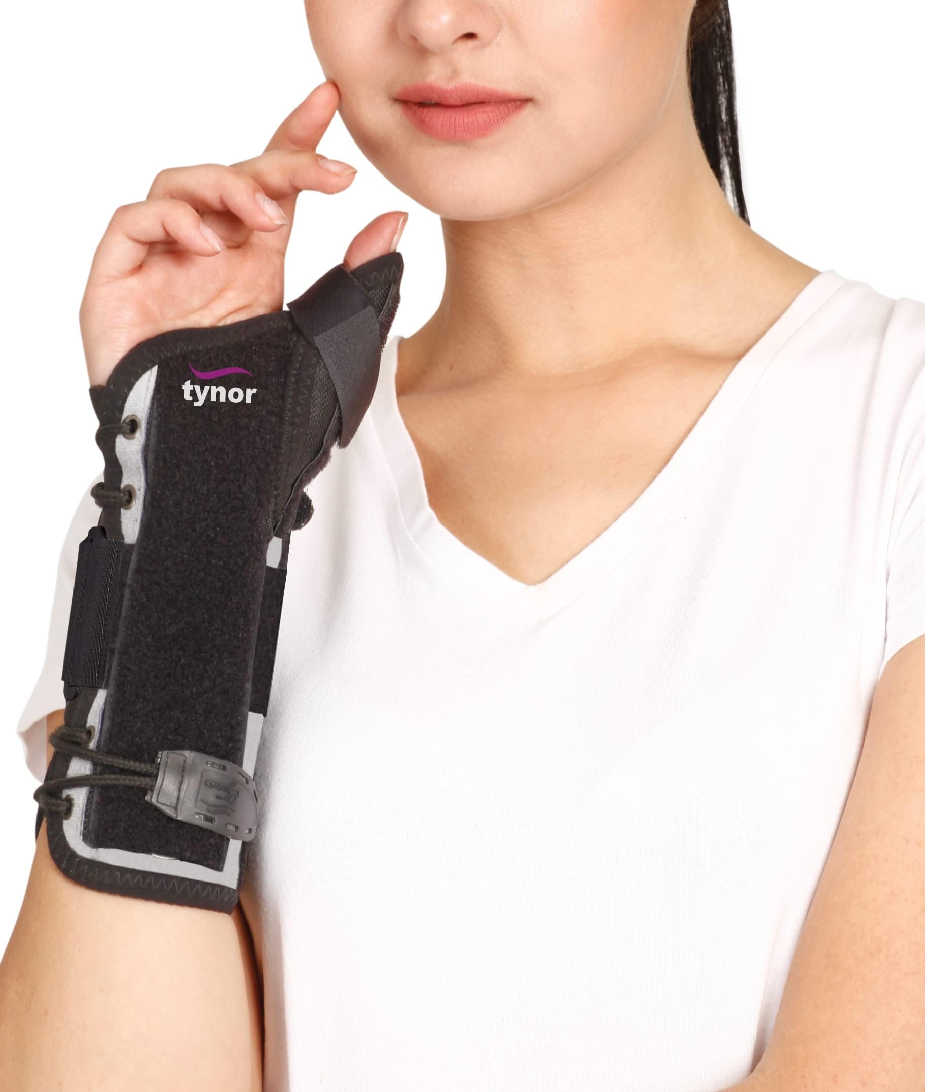 Wrist Splint with Thumb, Black, Large, 1 Unit