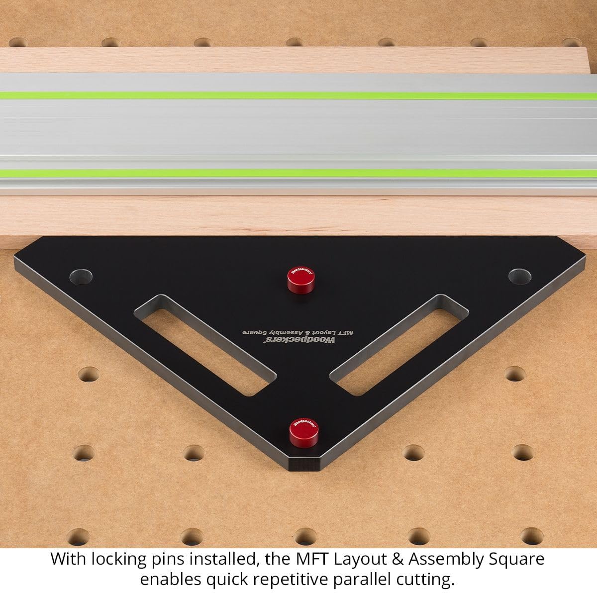 Woodpeckers MFT Layout & Assembly Square, Fits Festool MFT Table & Other MFT Table Tops, Includes 2 Positioning Dogs