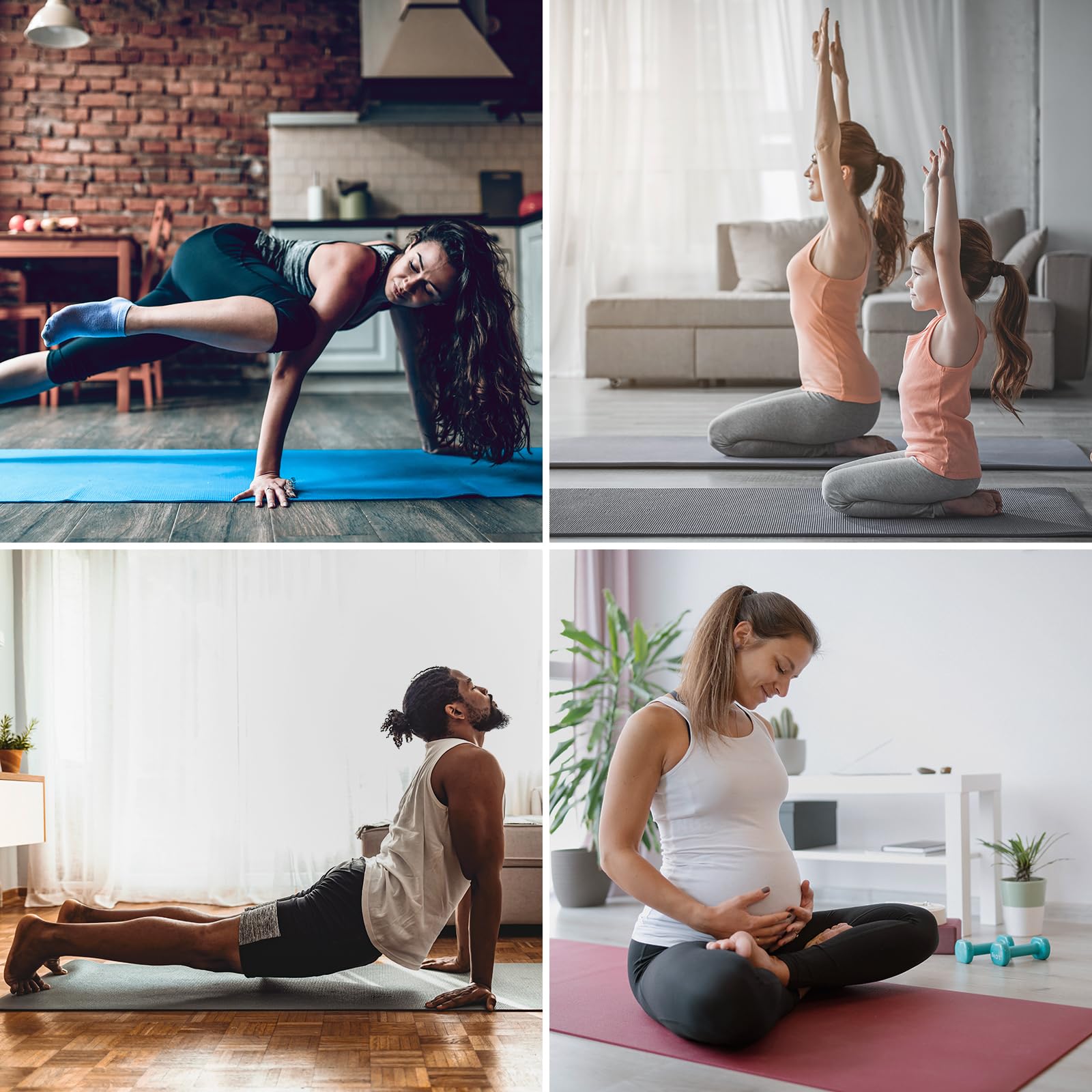 ALPIDEX Tappetino Yoga 183 x 60 x 0.8 cm Tappeto NBR Fitness Antiscivolo E-Book Cinghia Trasporto Aerobica Palestra Ginnastica Pilates Allenamento Casa