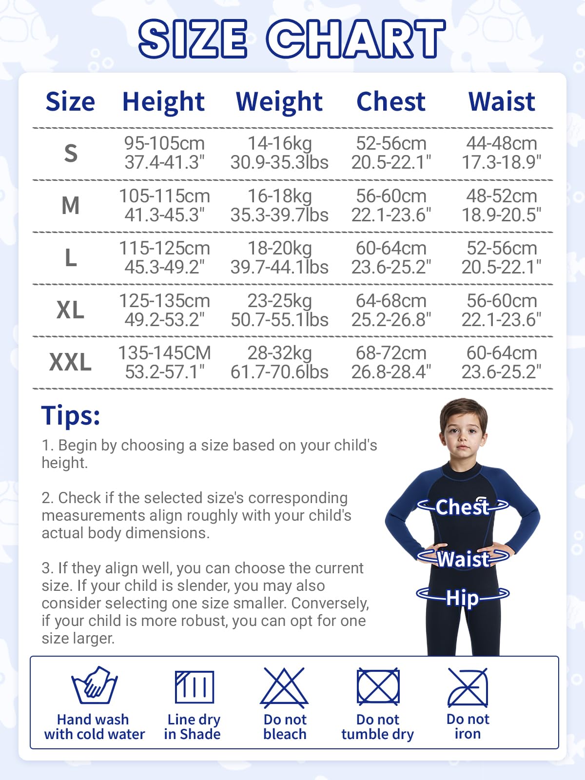 Traje de neopreno para niños y niñas, 2.5 mm con protección UV50+, mantiene el calor, suave y elástico, para natación, esnórquel y surf
