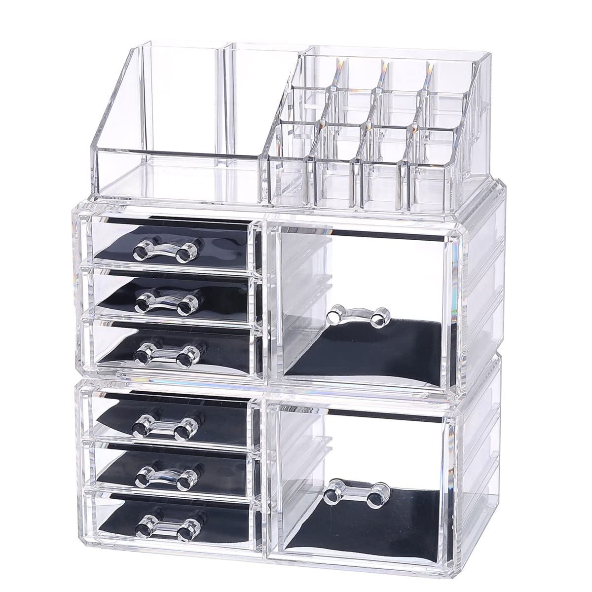 Cassettiera per Trucco,Organizer per Cosmetici,Set Porta pennelli per Gioielli in Acrilico Trasparente,6 cassetti Piccoli,3 cassetti Grandi e 2 cassetti Quadrati,Ideale per Bagno,cassettiera,