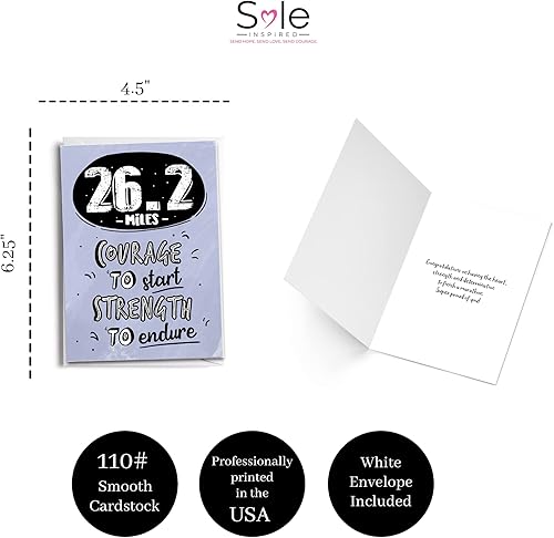 Miniatura 3 de Felicitaciones por terminar una tarjeta de felicitación de maratón  26.2 Millas  Inspirado en correr