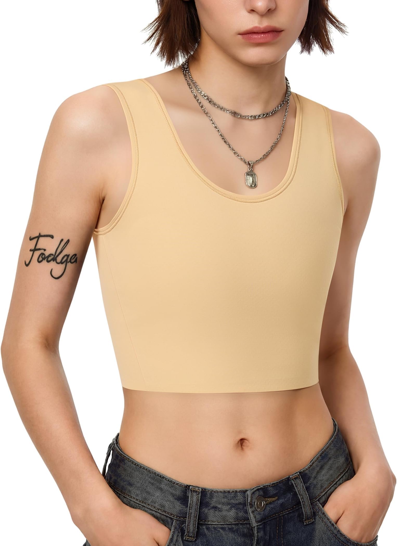 Nebility Trans Binder Pour Femme Transgender Tomboy FTM Chest Binder Corset de Poitrine Liant demi-poitrine Élastique respirant Tank Top