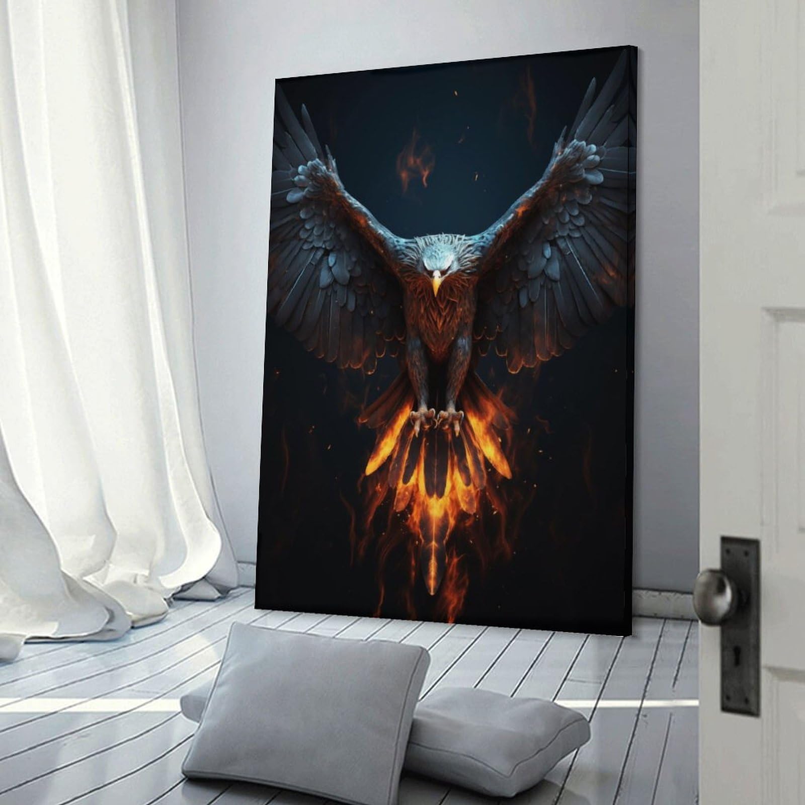 Junmoney Mythical Phoenix Room Decor Wall Art, 20x30inch(50x75cm), for Front Hall, Corridor Or Welcome Spaces, A Neat Decor Update for Hallways