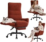 Ergonomic Office Chair, High Back Desk Chair with Footrest & Adjustable Height, Comfy Cross Legged Office Chair for Home, Heavy Duty Ergonomic Gaming Chairs for Adults, Gift, Executive, Brown