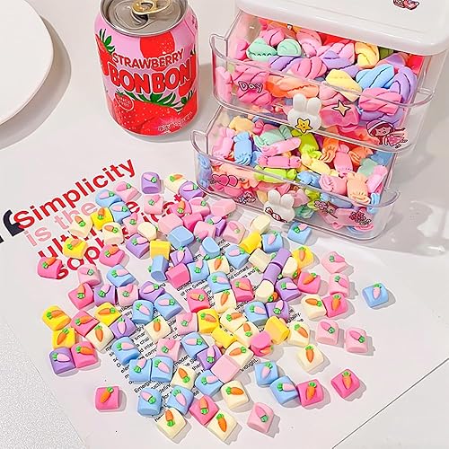 Miniatura 8 de 20 paletas Kawaii Candy Sweets Surtido de adornos de resina con parte trasera plana, suministros para manualidades, álbumes de recortes,