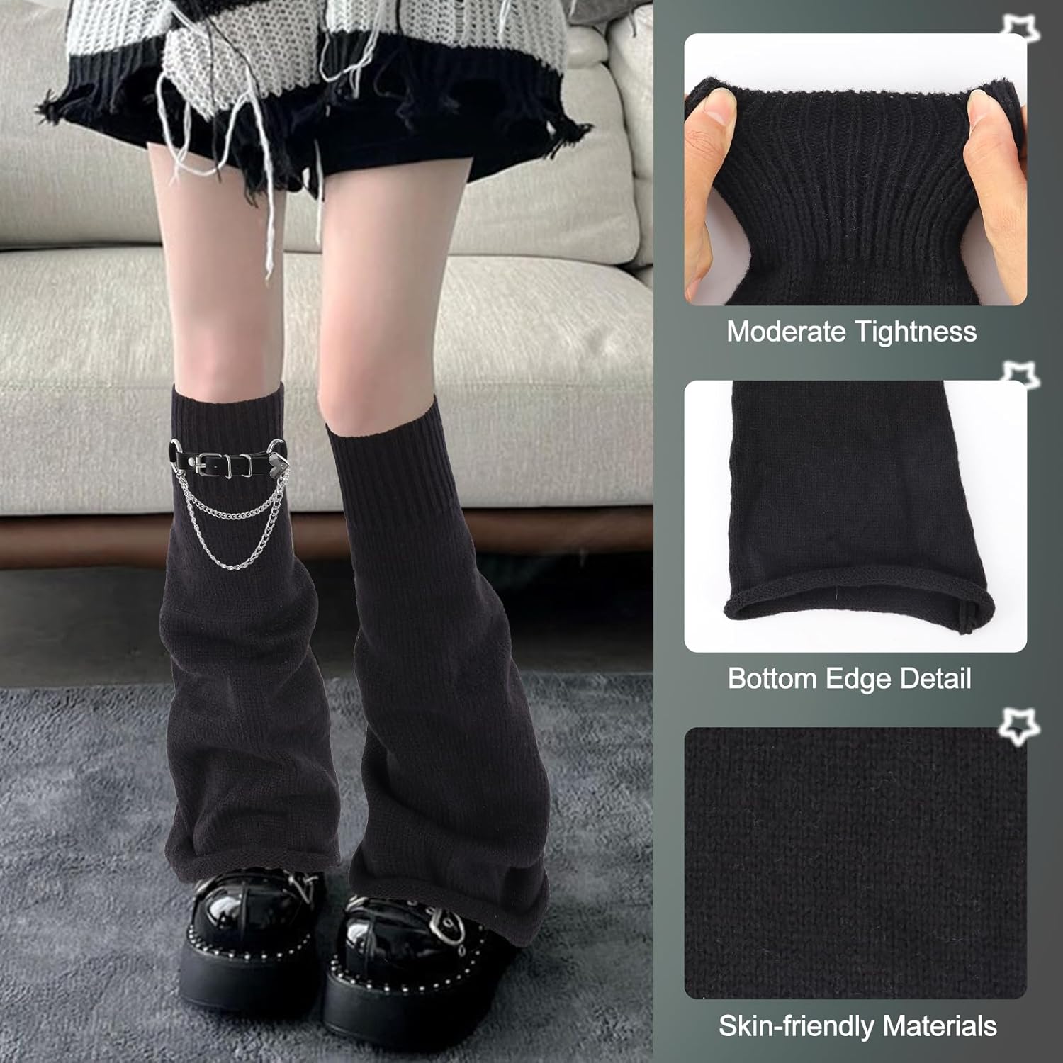 Junely Leg Warmers for Women Kawaii Leg Warmer Cute Legwarmers Japanese Socks Emo Lolita Gyaru Harajuku Accessories - Image 6