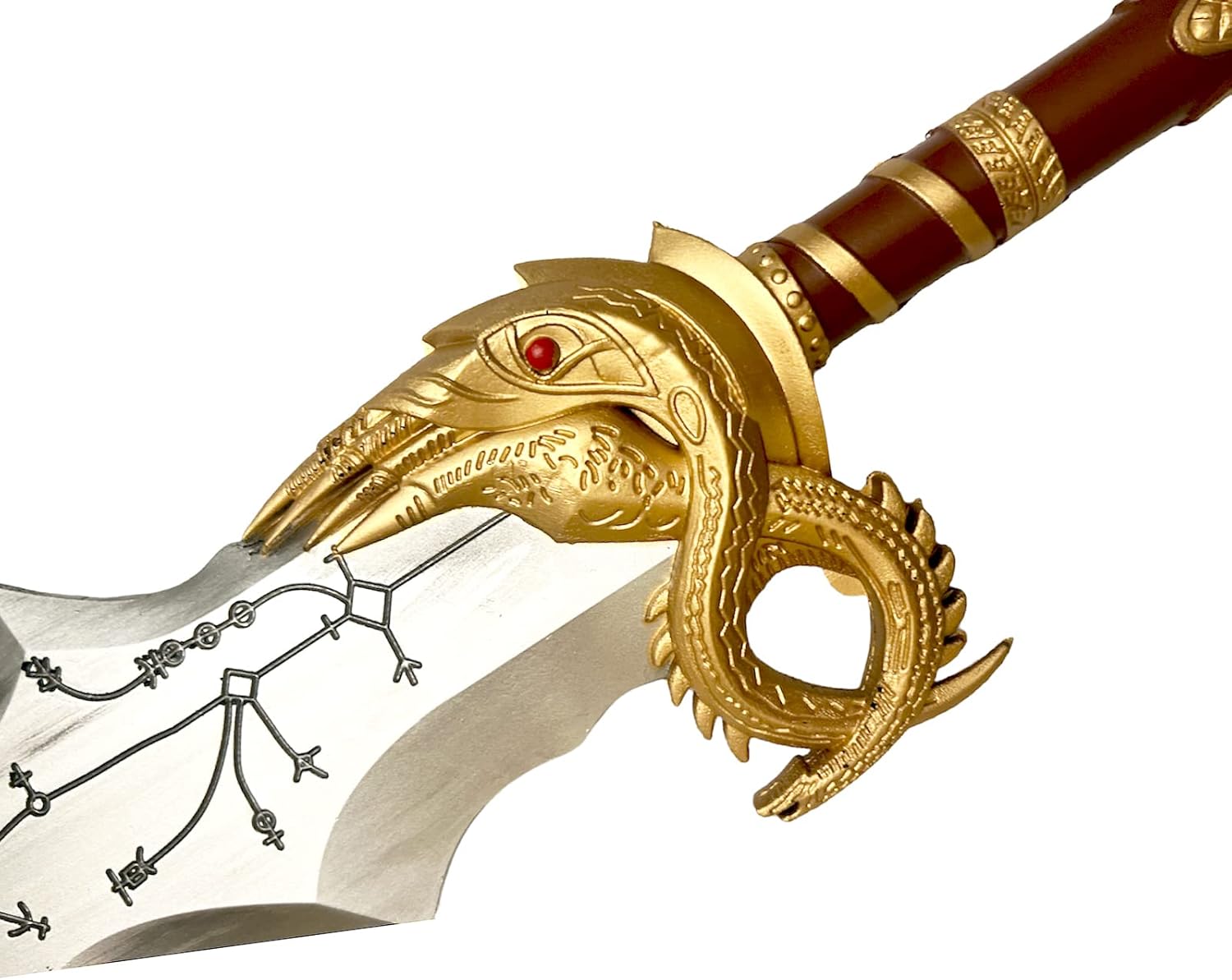 17" Medieval Kratos Fully Upgraded Blades of Chaos Foam Sword Cosplay Prop LARP 1:1 Replica Costume Halloween Gold Silver