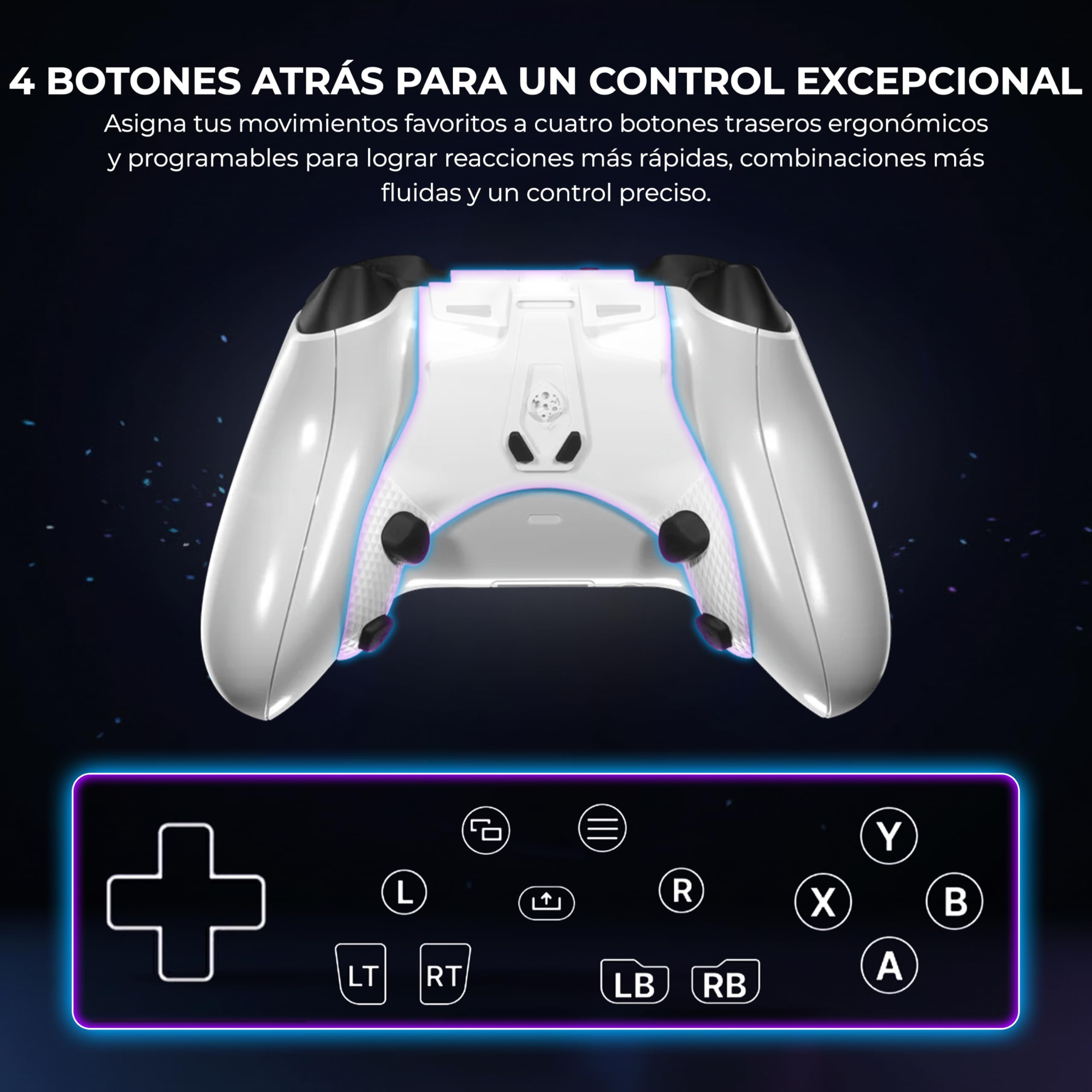 Collective Minds Strike Pack ‘Horizon’ Kit MOD con cable para controlador Xbox | 4 botones traseros programables | Accesorio con app para gamers pro | Compatible Xbox Series X|S y One