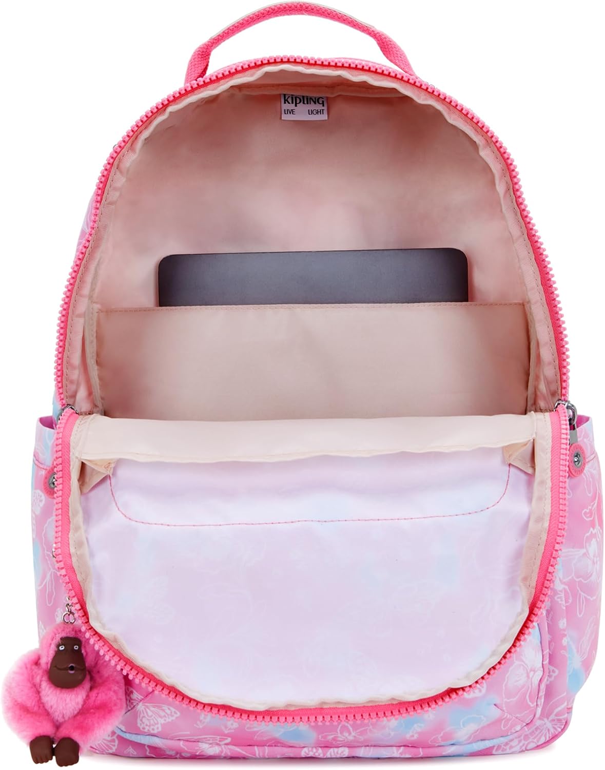 Kipling SEOUL Large Backpack, Garden Clouds (Pink), Garden Clouds, One Size, Casual