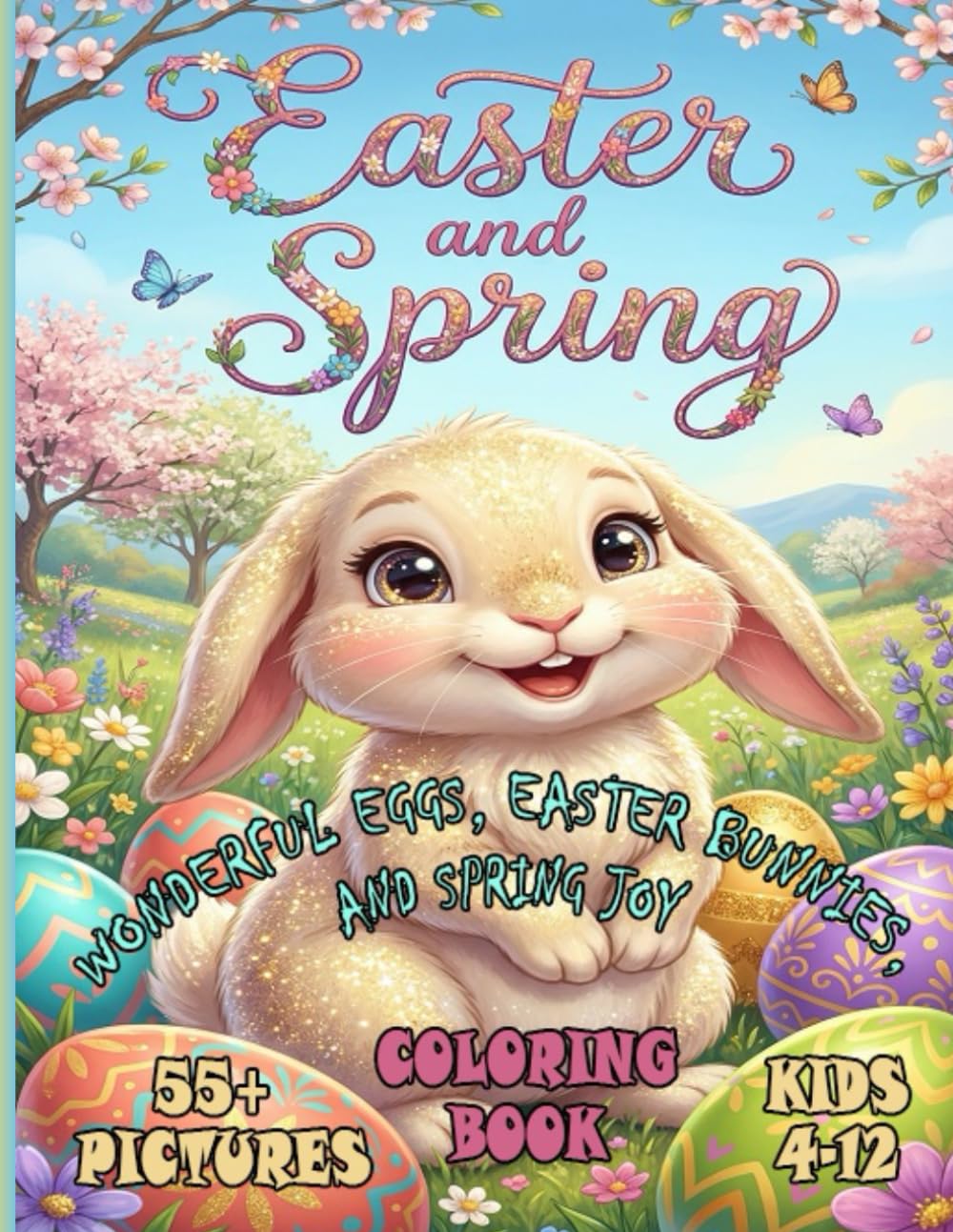 EASTER AND SPRING Coloring Book: More than 55 coloring pages and growth activities from Wonderland for children aged 4 to 12 years. Let your children ... rabbits, and the joy of beautiful spring.