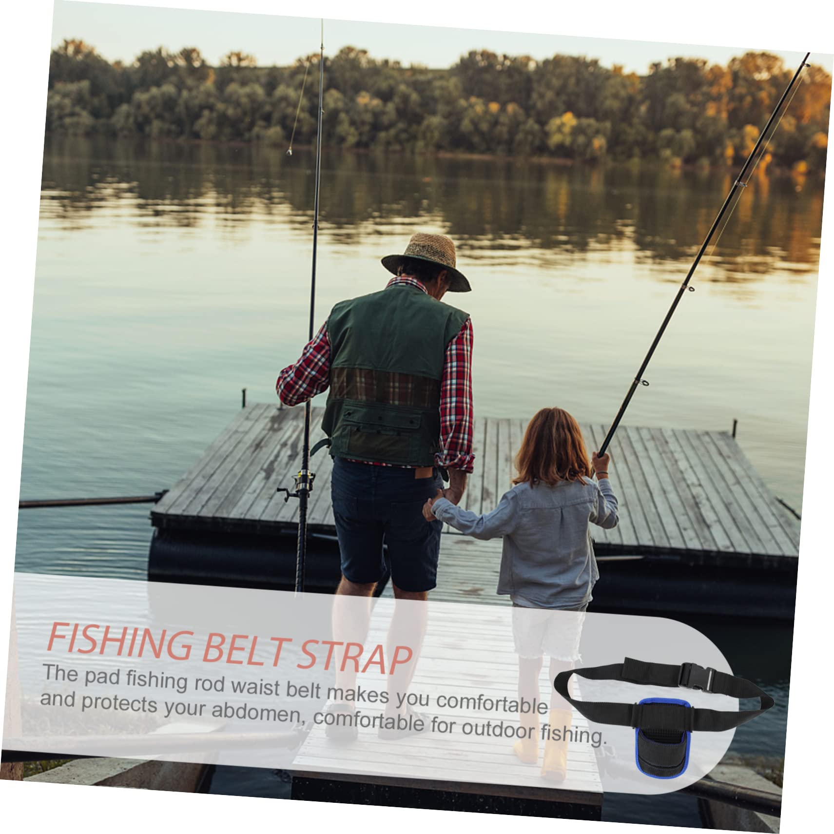 Totority Adjustable Fishing Waist Belt for Men Portable Oxford Rod Holder for Deep Sea Boat and Light Fishing Gear Fishing Belt for Comfort and Convenience