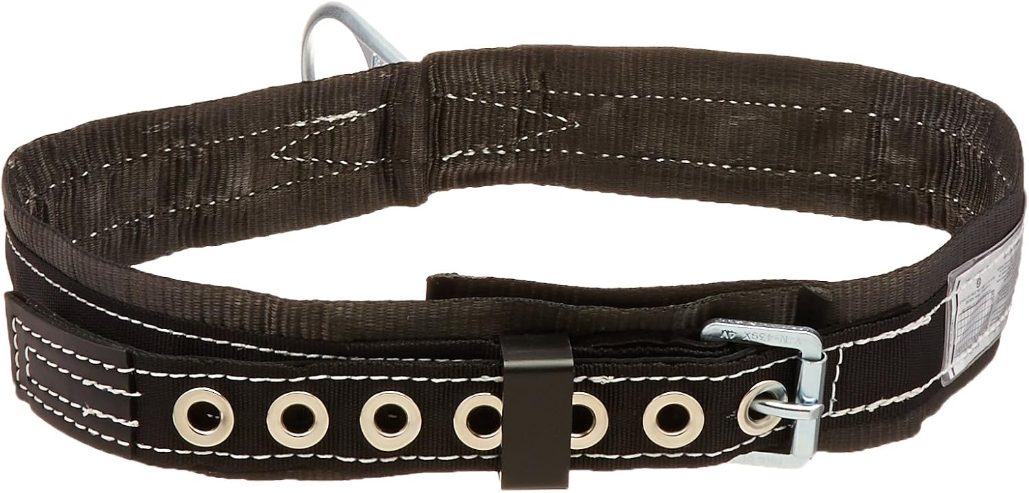 Honeywell Home Miller 3NA/XXLBK Single D-Ring Safety Body Belt with 1-3/4-Inch Webbing and 3-Inch Back Pad, XX-Large, Black
