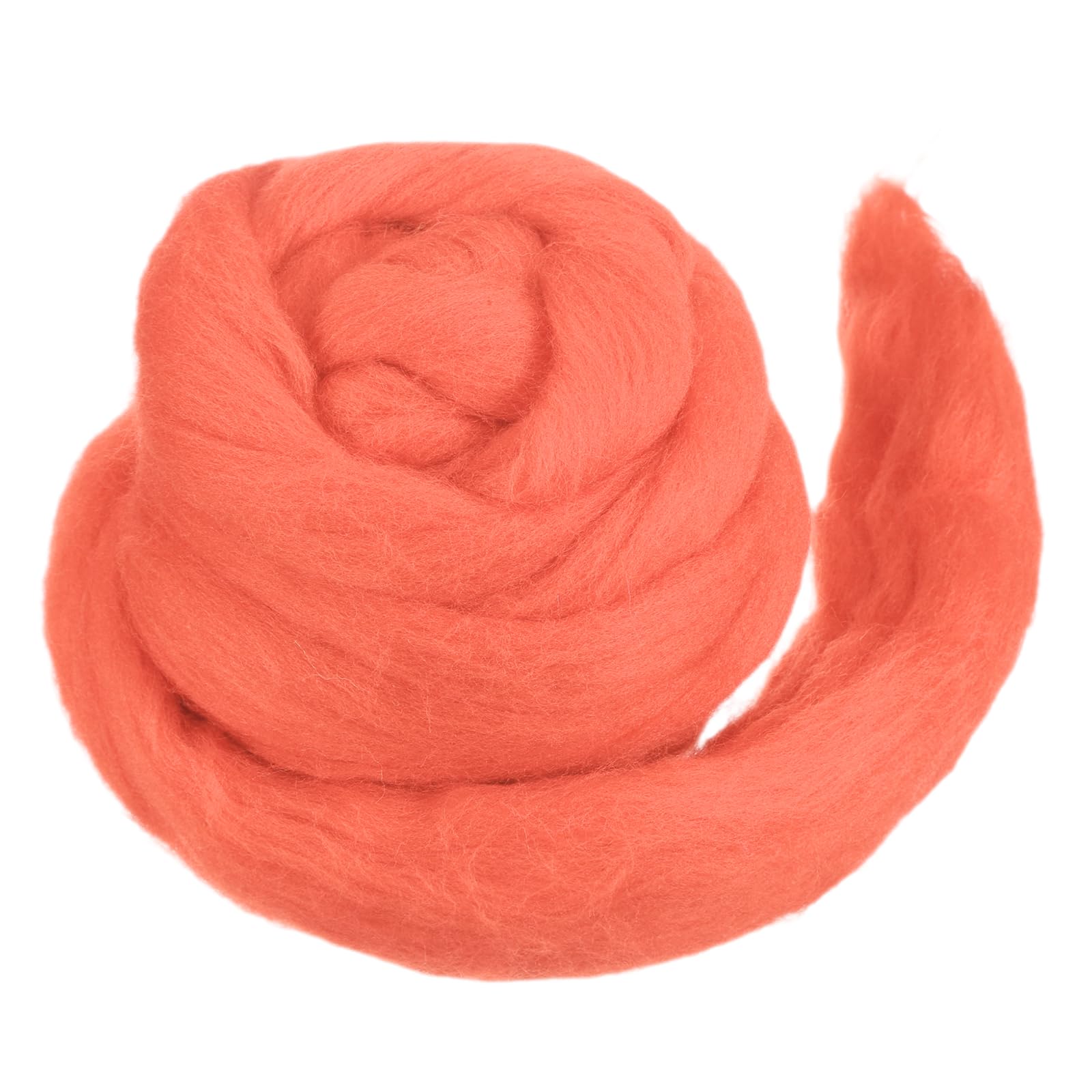 MECCANIXITY Wool Roving Yarn Soft Felting Wool 50g/1.76oz Pure Chunky Roving Yarn for Needle Felting Knitting Blanket Spinning Weaving Art DIY Craft Peach Pink