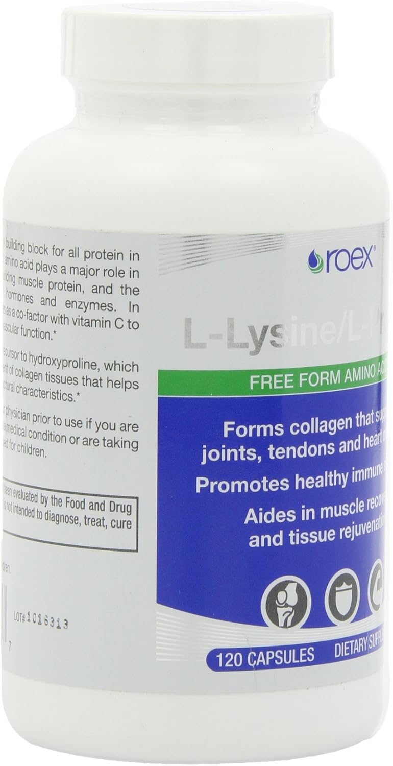 Roex L-Lysine Nutritional-Supplement, 120 Count : Health & Household
