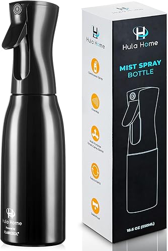 Miniatura 62 de Botella de spray continuo (300 ml/10.1 onzas – verde) pulverizador de agua de plástico vacío – Ultra fino recargable para el cabello, limpieza