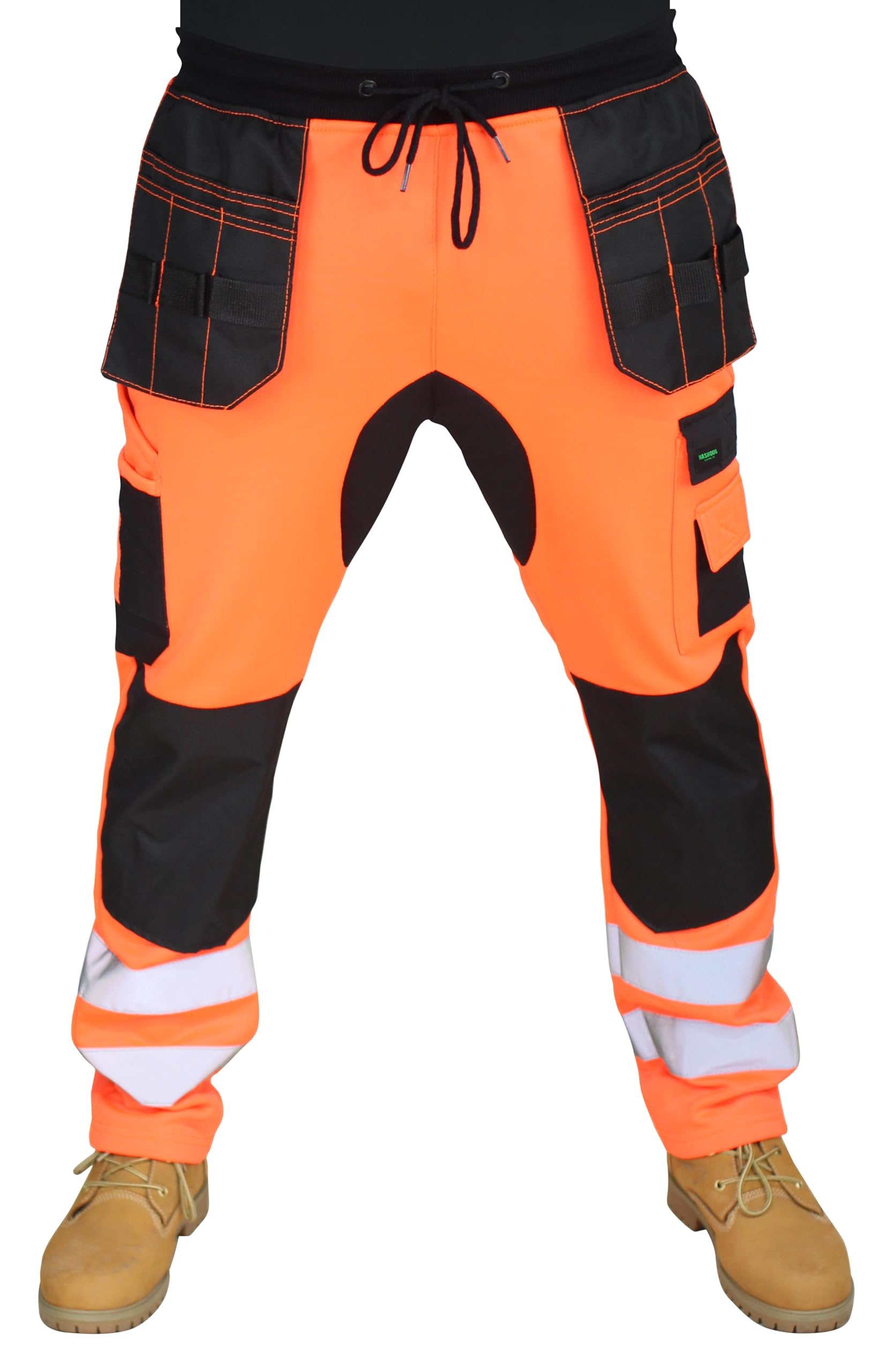 Herren-Arbeitshose, hohe Sichtbarkeit, Fleece-Holstertasche, Kniepolstertasche, Jogger, hohe Sichtbarkeit, Arbeitshose