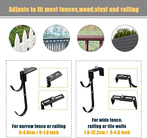 Miniatura 4 de WBCBEC 2 ganchos de metal ajustables para postes de piscina, ganchos de valla resistentes para postes de piscina, cepillo de piscina, limpiador de