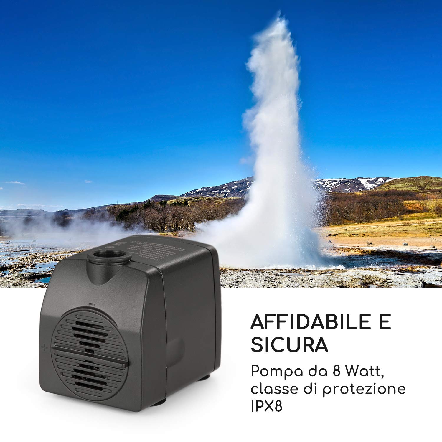 Blumfeldt Raincastle - Fontana Decorativa da Giardino e da Interni, Circolazione Continua Acqua con Loopflow Concept, 12 LED, Pompa da 8W, Protezione: IPX8, Metallo Galvanizzato, Ottica in Mattoni