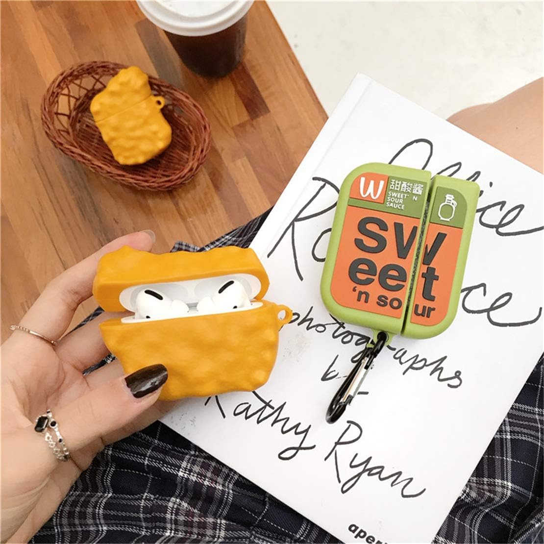 Mulafnxal Case for Airpod Pro 2019/Pro 2 Gen 2022 Cute, Silicone 3D Funny Fun Stylish Air pods Pro Cover, Food Design Skin, Cartoon Keychain Kits Cases for Air pods Pro (Chicken Nuggets)