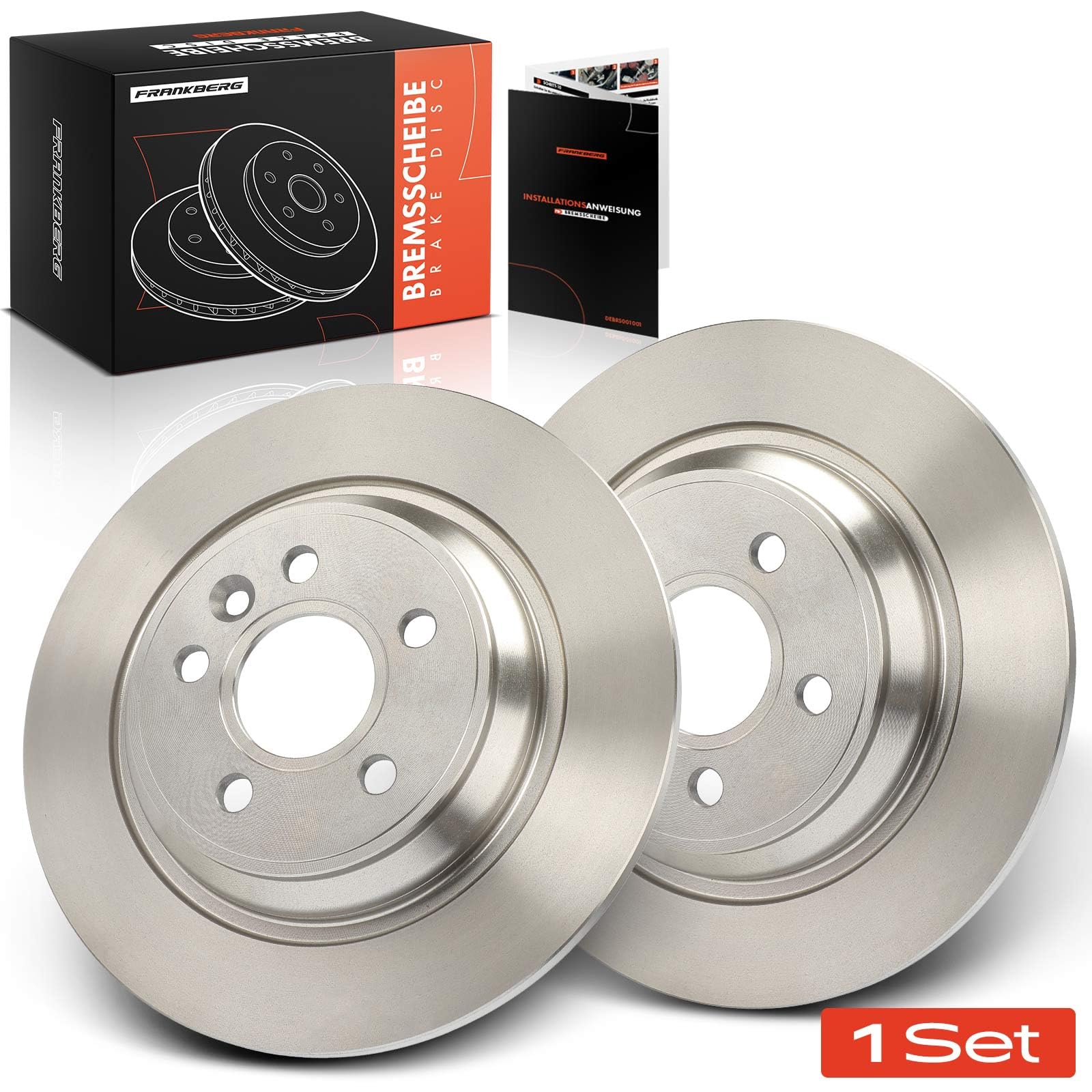 Frankberg 2 discos de freno para eje trasero compatible con S60 II 134 1.5L-3.0L 2010-2018 S80 II 124 1.6L-4.4L 2006-2016 V60 I 155 157 1.5L-3.0L 2010-2018 Reemplazo # 30769059