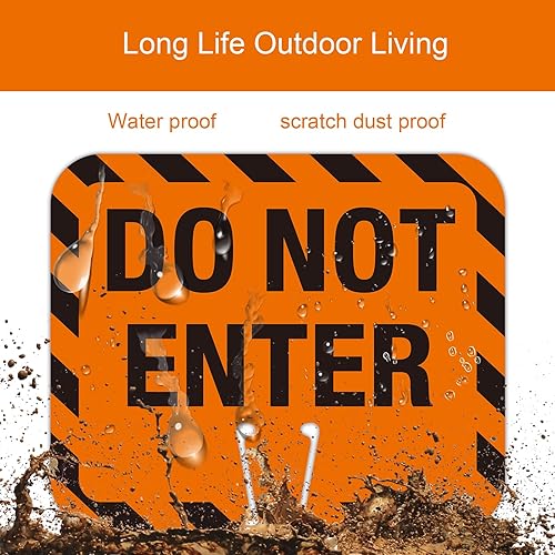 Miniatura 6 de Paquete de 5 letreros de cono de tráfico, 12.6 x 10.4 pulgadas, señal de advertencia de no entrar en la parte superior del cono de tráfico, señal de