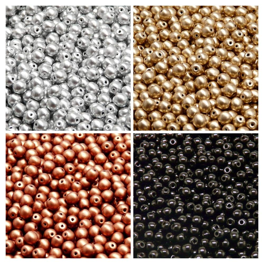 Perle Di Vetro Ceche 4mm Col. Chal White Vega Luster - 60Pz - Semplici