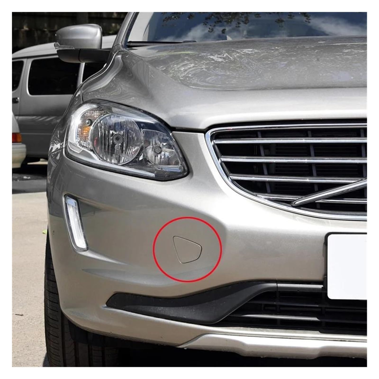 Copertura Occhiello Gancio Traino per Volvo XC60 2014 2015 2016 2017 Cappello di Copertura del Ganci di Traino del Paraurti Anteriore(Bianco)