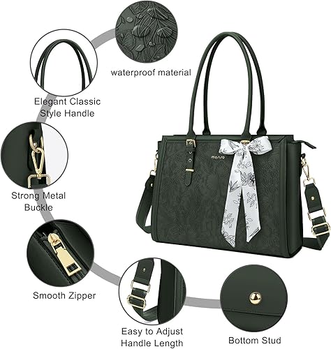 Miniatura 10 de MOSISO Bolsa de mano para laptop compatible con MacBook Pro de 16 pulgadas 2023-2021 y 15-15.6 pulgadas, maletín de trabajo de viaje de piel