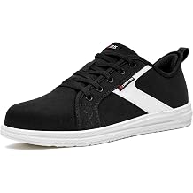 LARNMERN Slip On Steel Toe Shoes Women Work Safety Tennis Skate Sneakers
