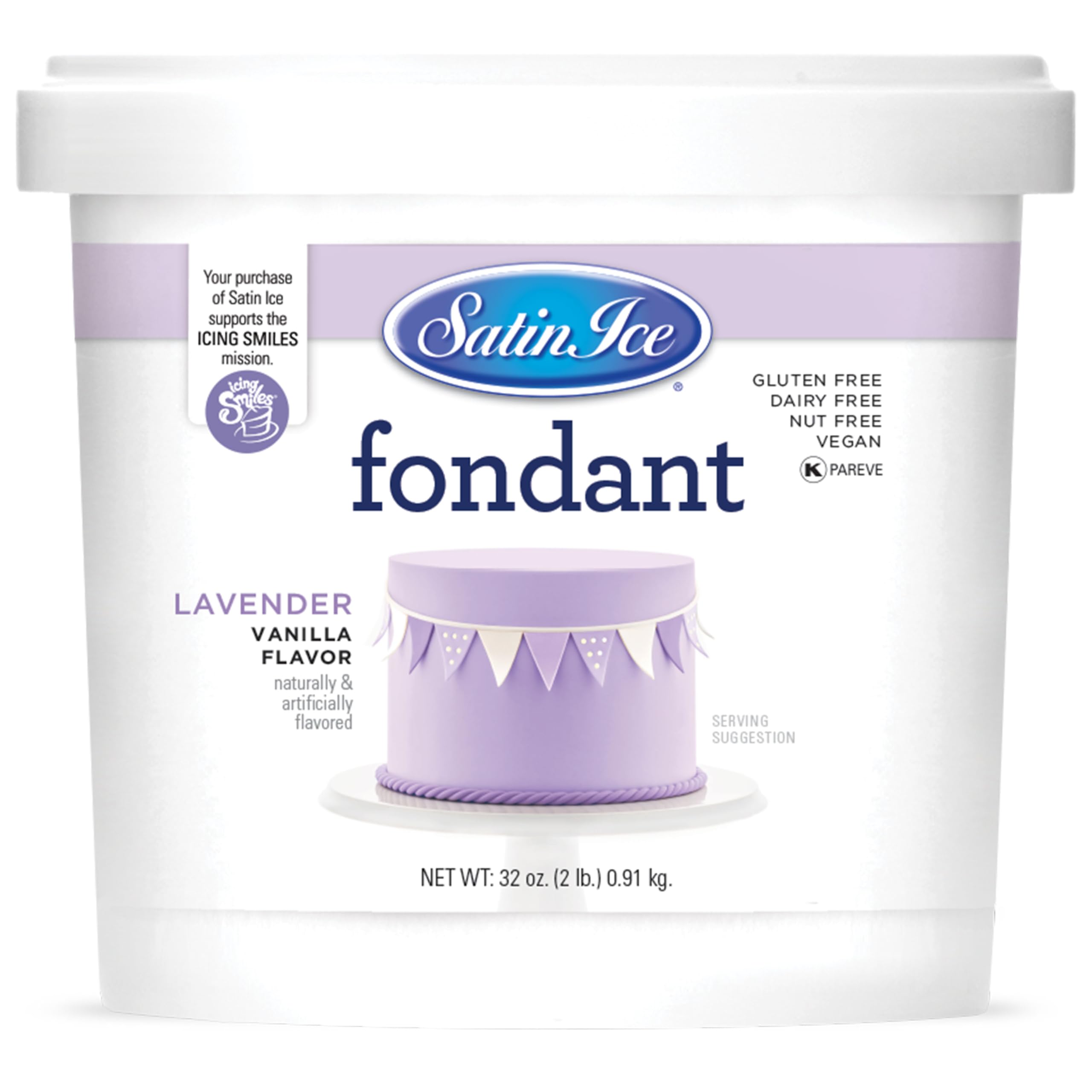 Satin Ice Fondant for Cake Decorating, Lavender (2 Pound)